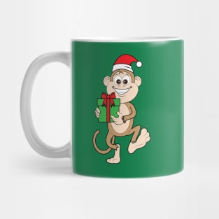 Monkey with a Christmas Present Mug